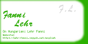 fanni lehr business card